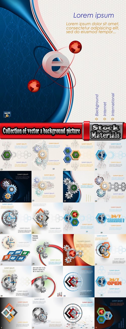 Collection of vector a background picture industrial background service 25 Eps