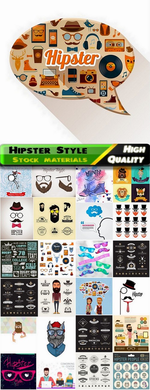 Hipster Style design elements in vector from stock #10 - 25 Eps