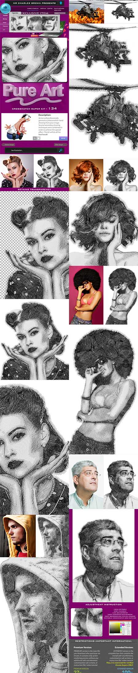 GraphicRiver - Pure Art Hand Drawing 134 - Crosshatch Super Kit 11610071