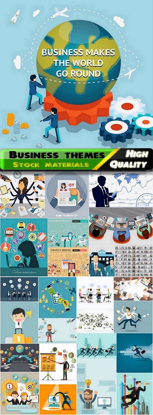 Different vector illustration with business themes 2 - 25 Eps