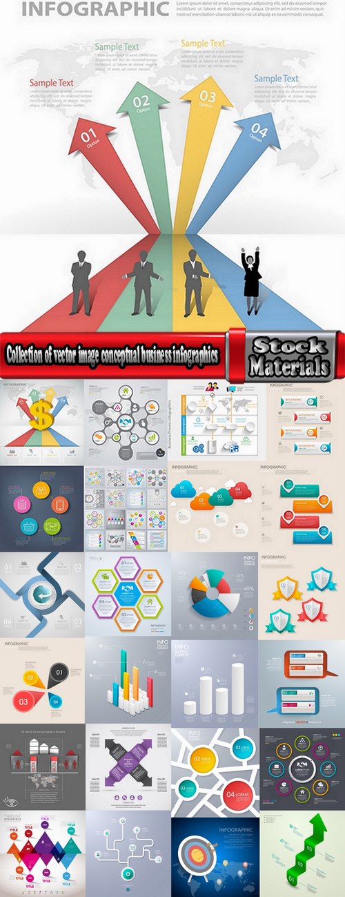Collection of vector image conceptual business infographics #2-25 Eps