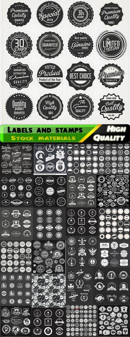 Grunge labels and stamps and business emblems - 25 Eps