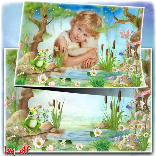  Детская сказочная рамка с царевной лягушкой