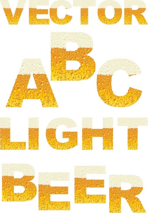 Векторный алфавит: светлое пиво