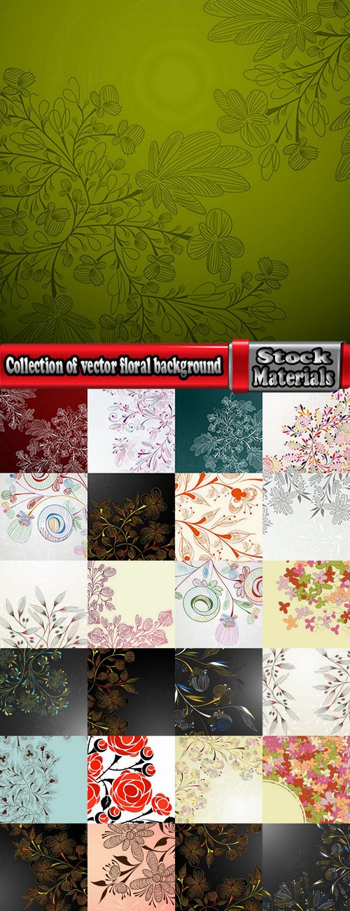 Collection of vector floral background picture ornament calligraphic elements #2-25 Eps
