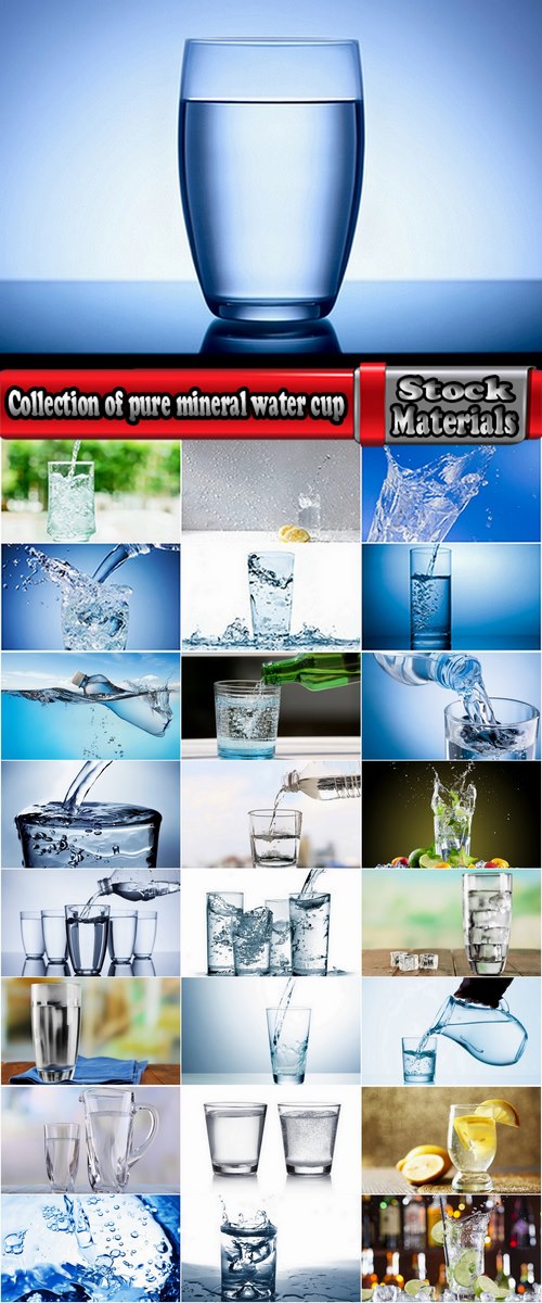 Collection of pure mineral water cup glass carafe splashes 25 HQ Jpeg
