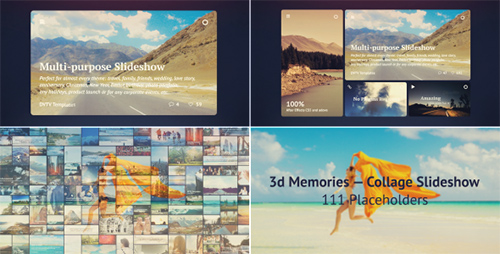 3d Memories  Collage Slideshow - Project for After Effects (Videohive)