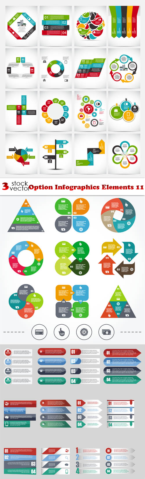 Vectors - Option Infographics Elements 11