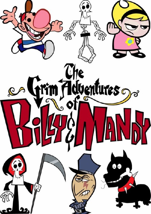 Персонажи мультфильма "Ужасные приключения Билли и Мэнди" (векторные отрисовки)
