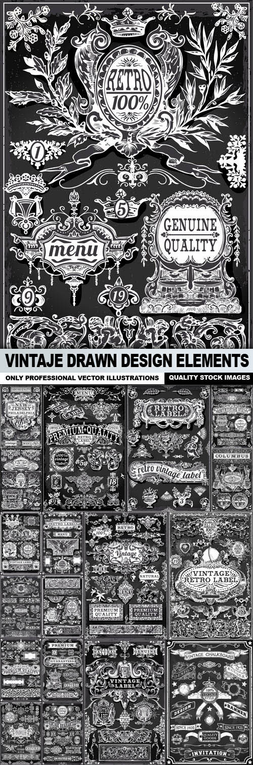 Vintaje Drawn Design Elements 11