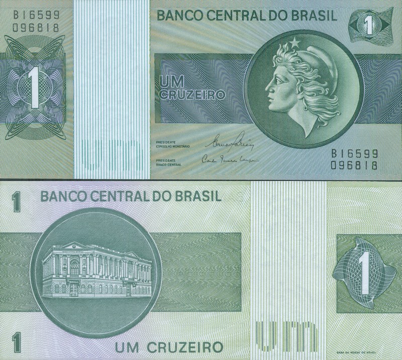 Монеты и купюры мира №129 1 крузейро (Бразилия)