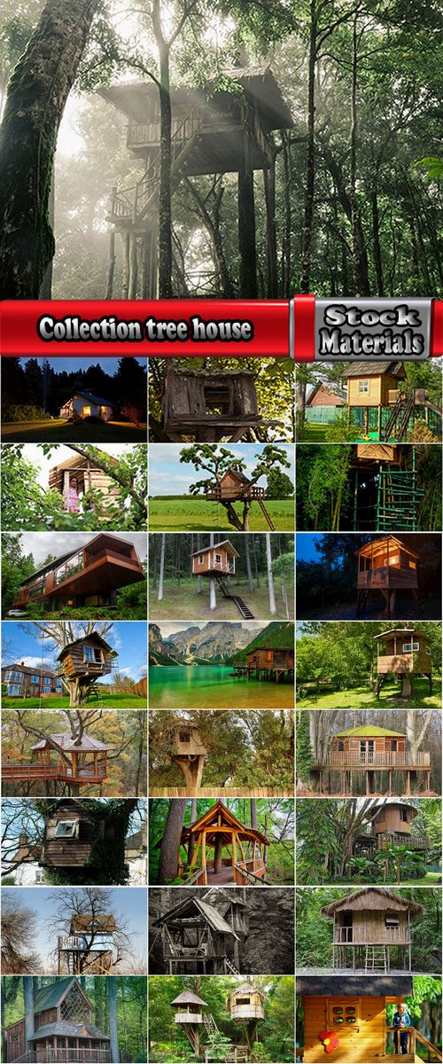 Collection tree house hut house log hut of the forest 25 HQ Jpeg