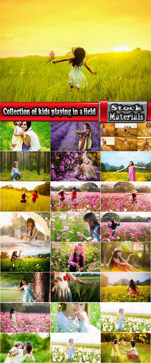 Collection of kids playing in a field of wildflowers child 25 HQ Jpeg