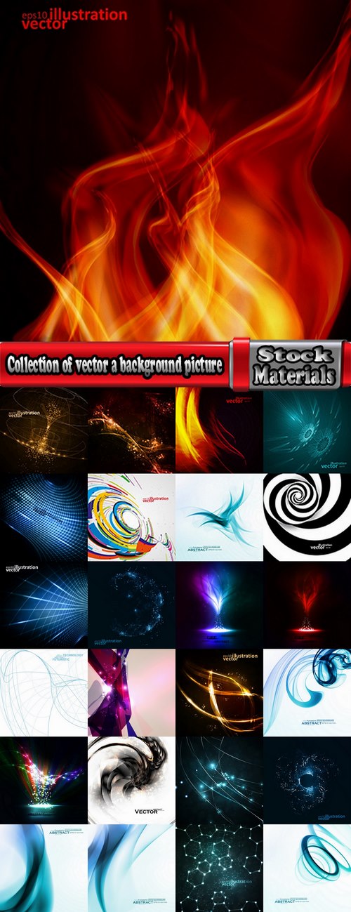Collection of vector a background picture abstraction fire flames smoke line 25 Eps