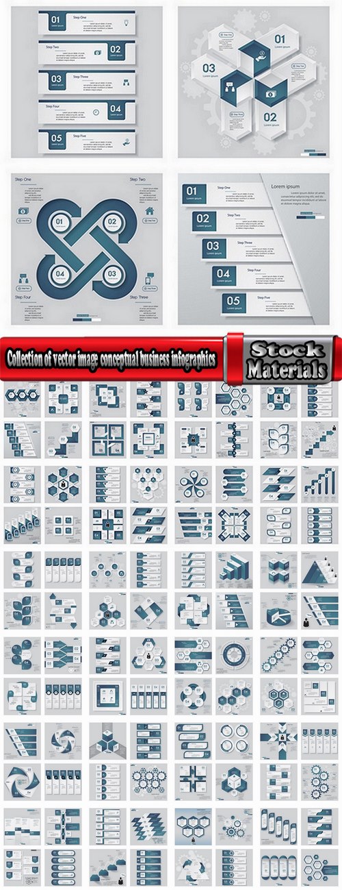 Collection of vector image conceptual business infographics #8-25 Eps