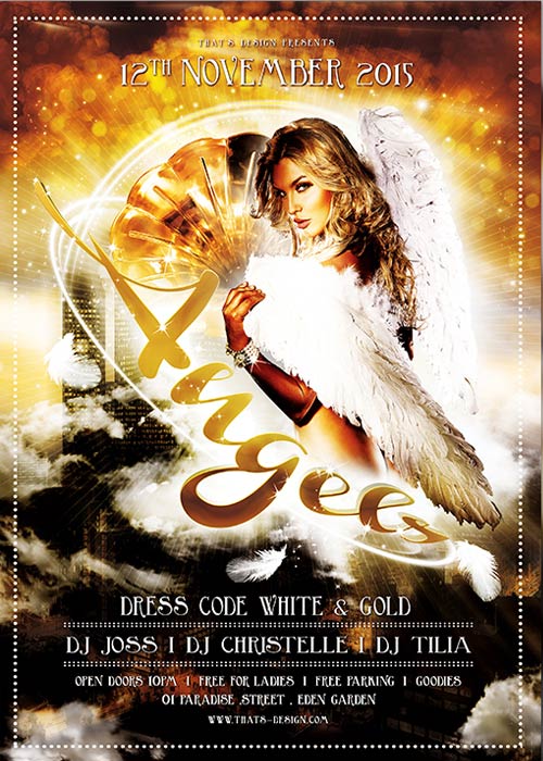 Angels Party Flyer Template + Facebook Cover