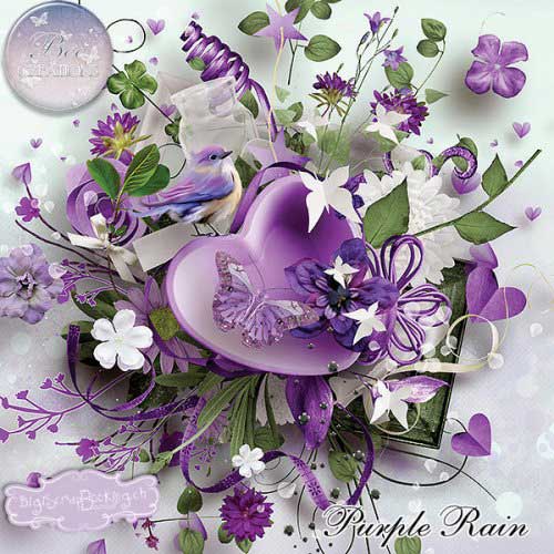 Цветочный скрап-комплект - Purple Rain