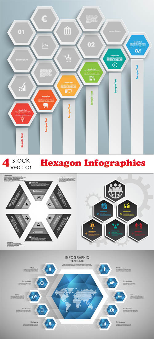 Vectors - Hexagon Infographics 99
