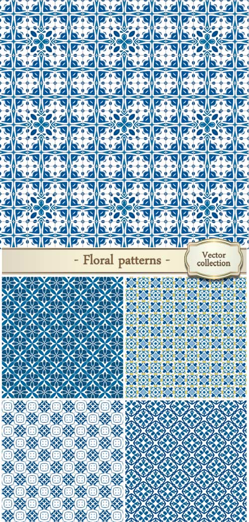 Floral patterns, vector backgrounds #24