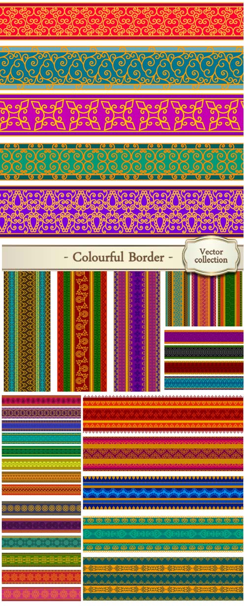 Henna inspired colourful border