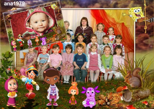 Горизонтальная рамка для детских фото с мультяшными героями – Приключения с любимыми героями