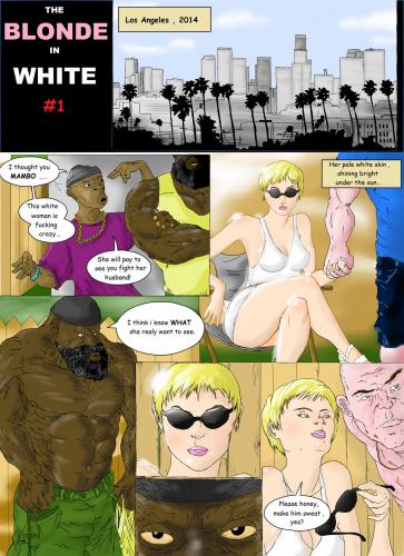 Interracial - Blonde in White